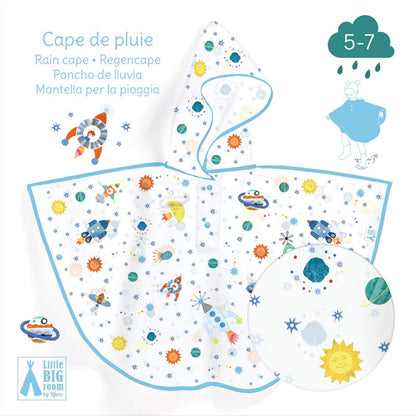 Poncho de lluvia infantil cohete – Talla S (110-122 cm)