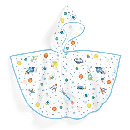 Poncho de lluvia infantil cohete – Talla S (110-122 cm)