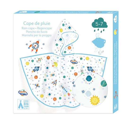 Poncho de lluvia infantil cohete – Talla S (110-122 cm)