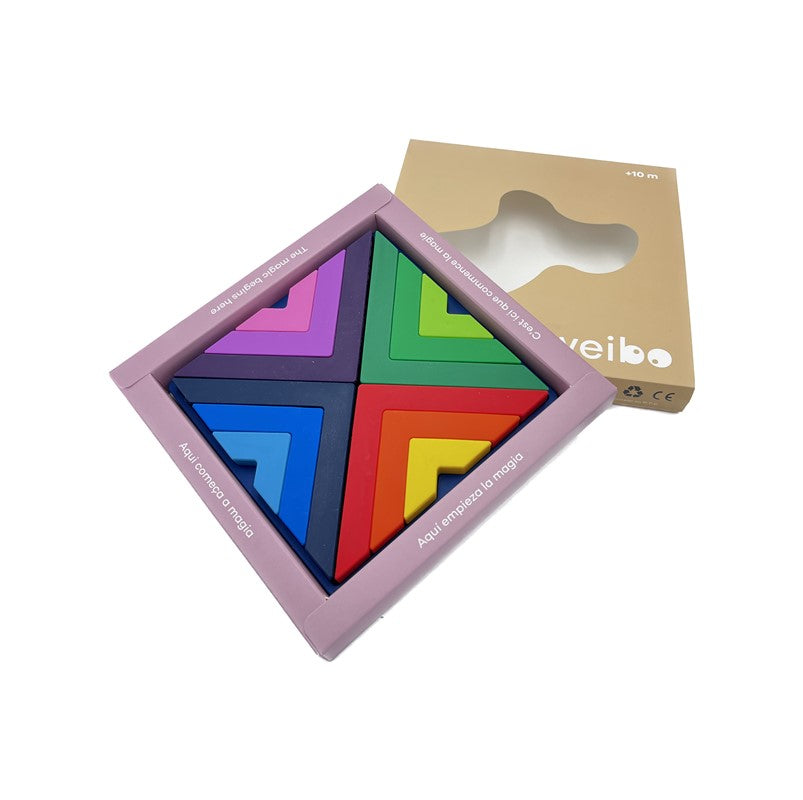 Puzzle arcoíris de madera Weibo – Juego lógico creativo