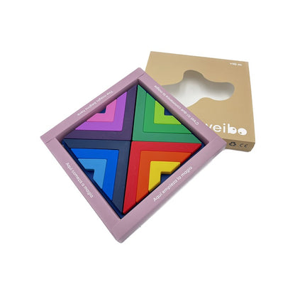 Puzzle arcoíris de madera Weibo – Juego lógico creativo
