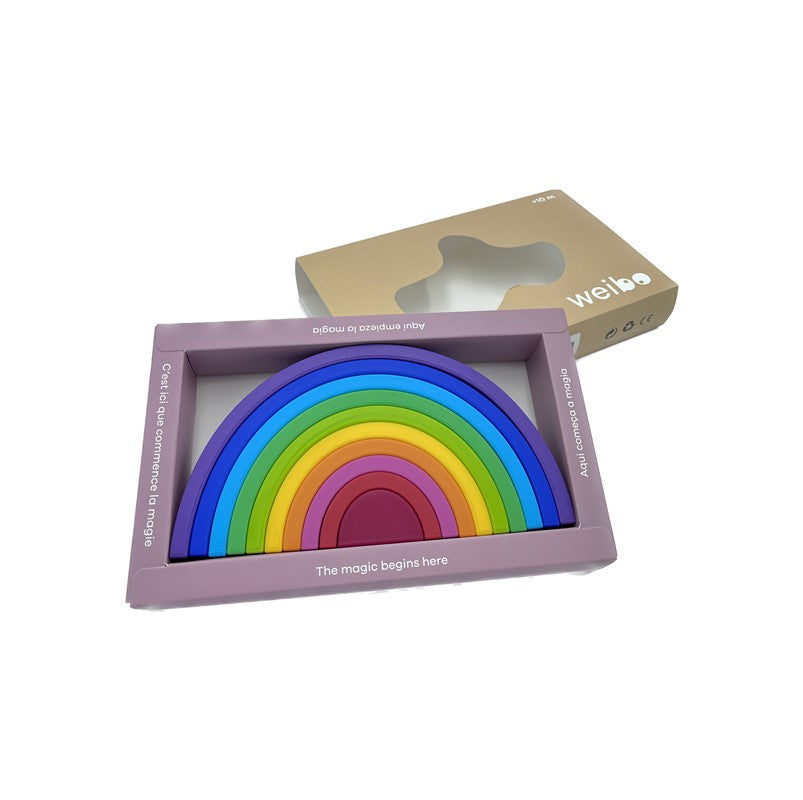 Arcoíris de madera apilable Weibo – Juego creativo