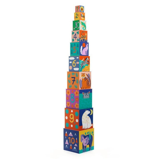 Cubos Animales Salvajes – Set de 10 cubos apilables para primera edad