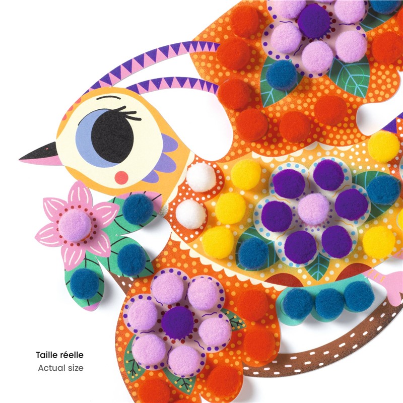 Collage Pájaros de pompones – Kit creativo infantil – Kulturdenda