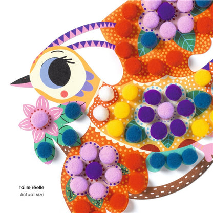 Collage Pájaros de pompones – Kit creativo infantil – Kulturdenda