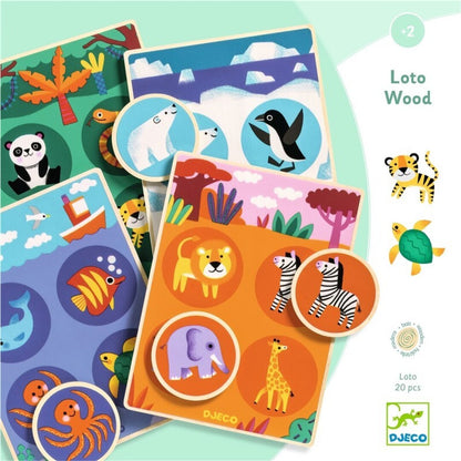 Juego educativo Loto Wood – Juego de asociación de animales