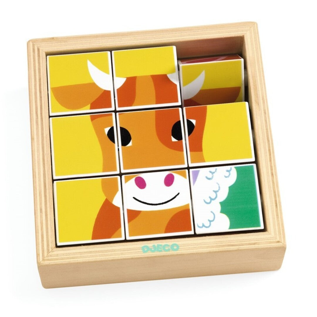 Rompecabezas deslizante de madera Animoroll – Puzzle infantil de animales