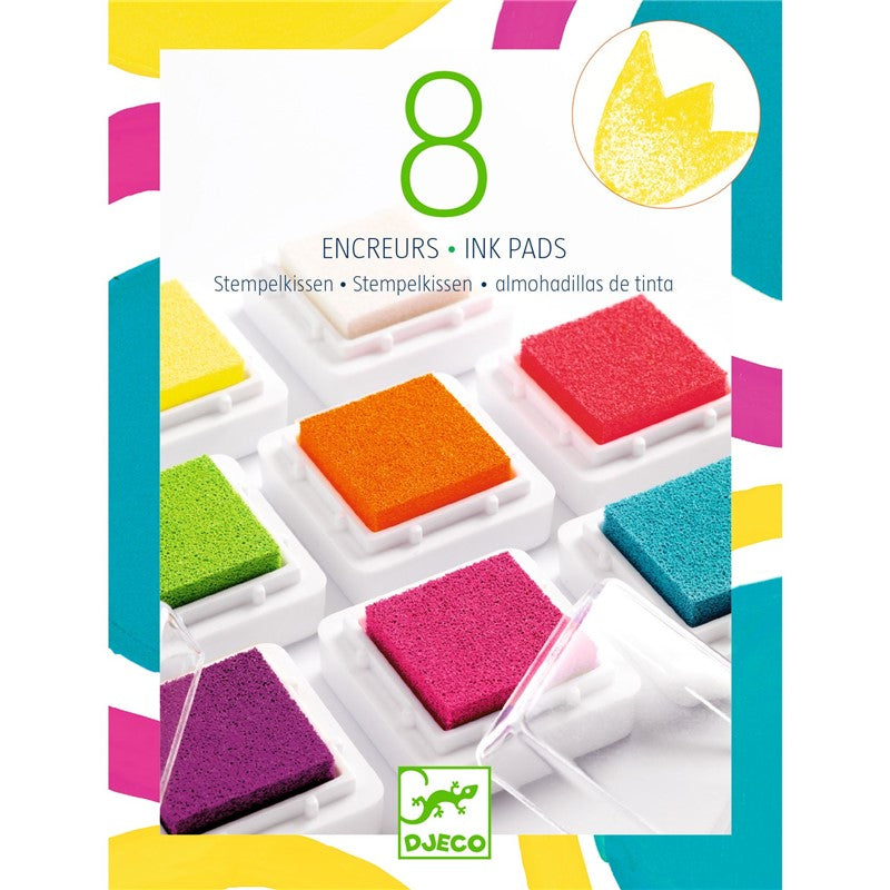 Colores 8 tampones de tinta y 1 limpiador Pop – Set de tintas infantil – Kulturdenda