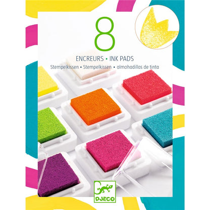 Colores 8 tampones de tinta y 1 limpiador Pop – Set de tintas infantil – Kulturdenda