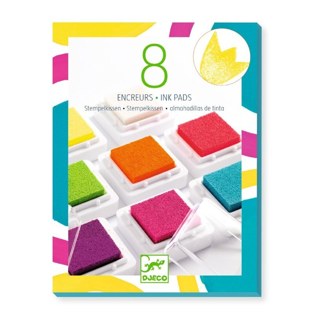 Colores 8 tampones de tinta y 1 limpiador Pop – Set de tintas infantil – Kulturdenda