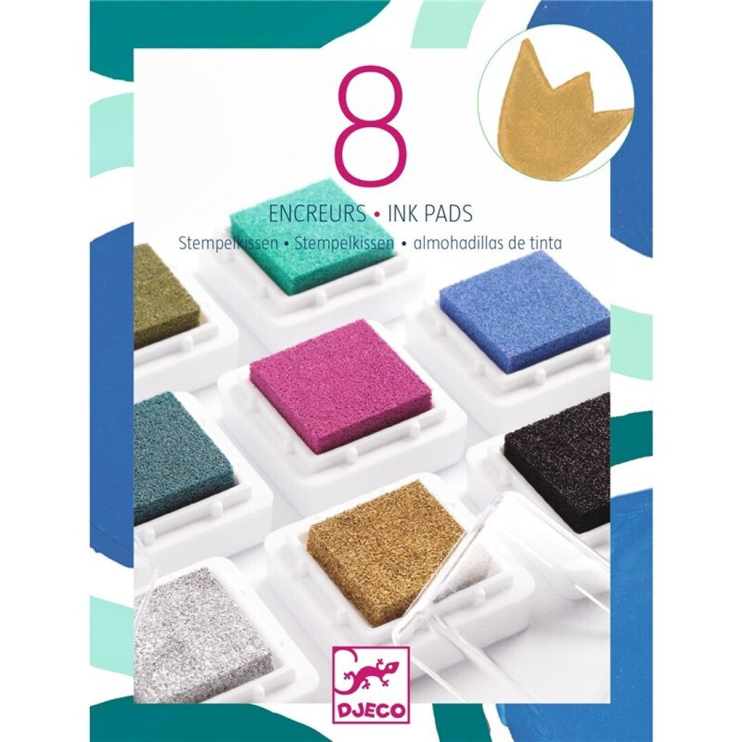 Colores 8 tampones de tinta y 1 limpiador Chic – Set de tintas infantil – Kulturdenda