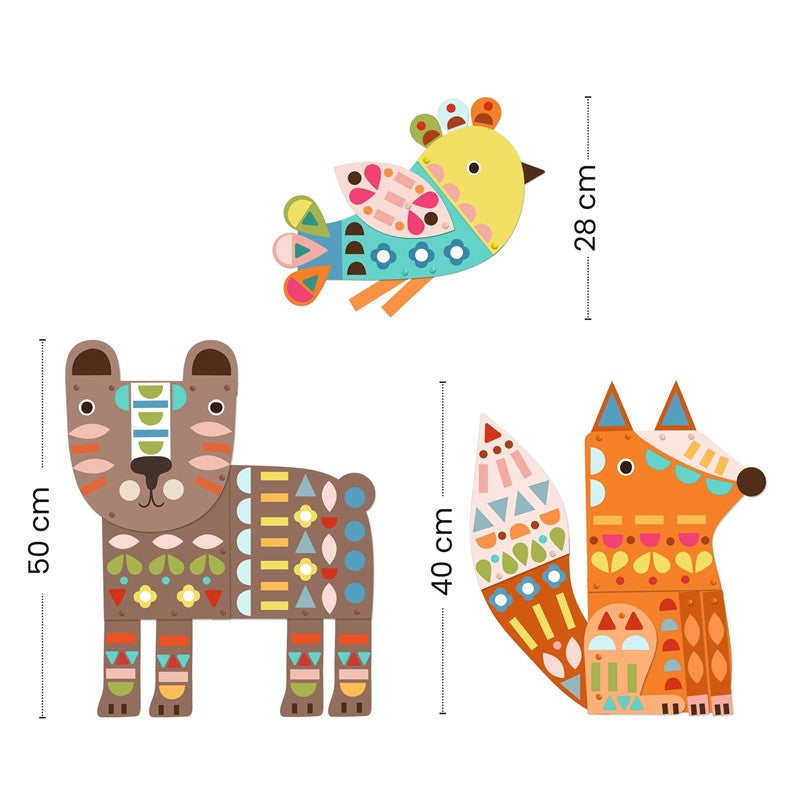 Crear con papel 3 animales gigantes – Kit creativo infantil – Kulturdenda