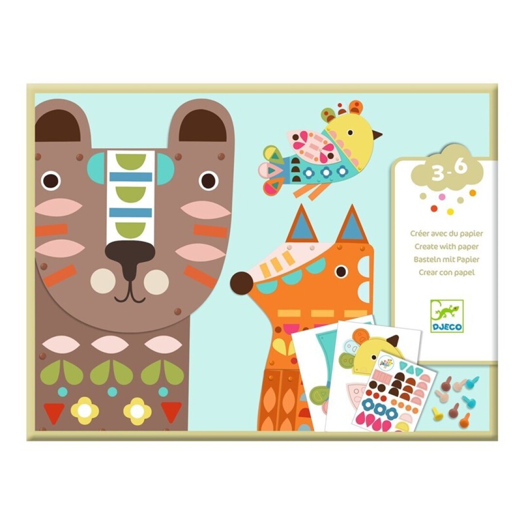 Crear con papel 3 animales gigantes – Kit creativo infantil – Kulturdenda