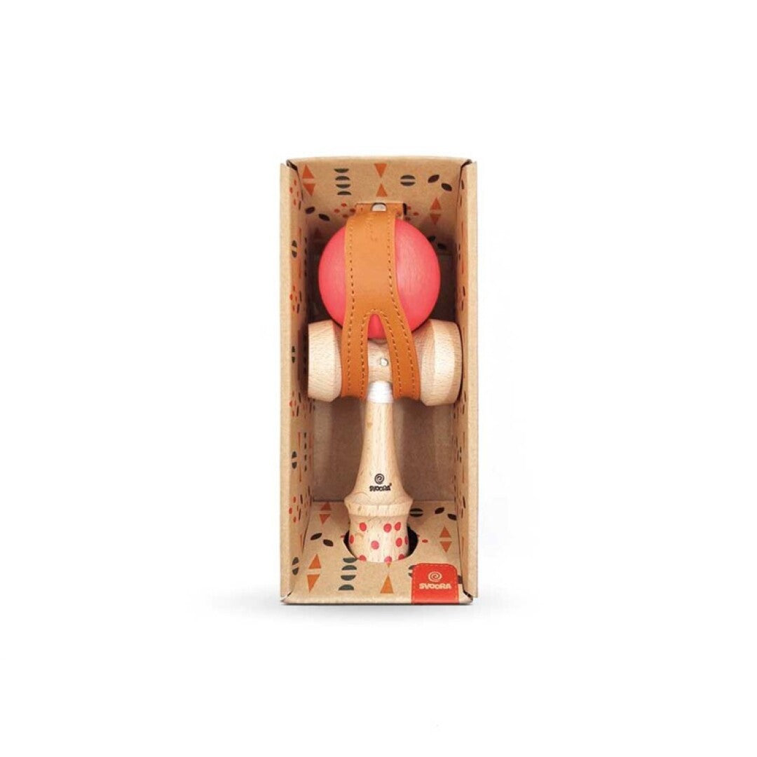 Kendama Geom roja – Juego de habilidad de madera – Kulturdenda