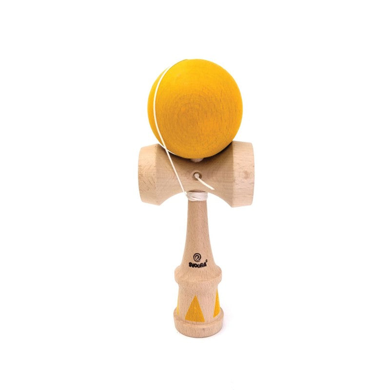 Kendama Geom amarilla – Juego de habilidad de madera – Kulturdenda