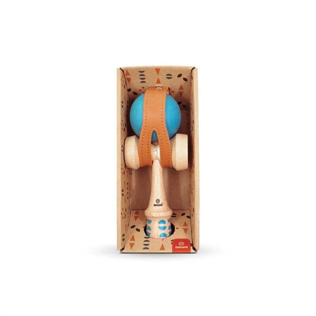 Kendama Geom azul – Juego de habilidad de madera – Kulturdenda