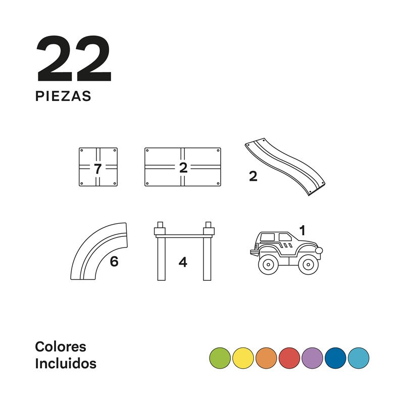 Imanix Carreras – Pista magnética de coches (22 piezas)