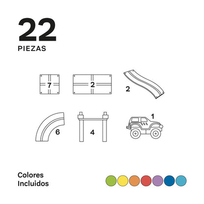 Imanix Carreras – Pista magnética de coches (22 piezas)