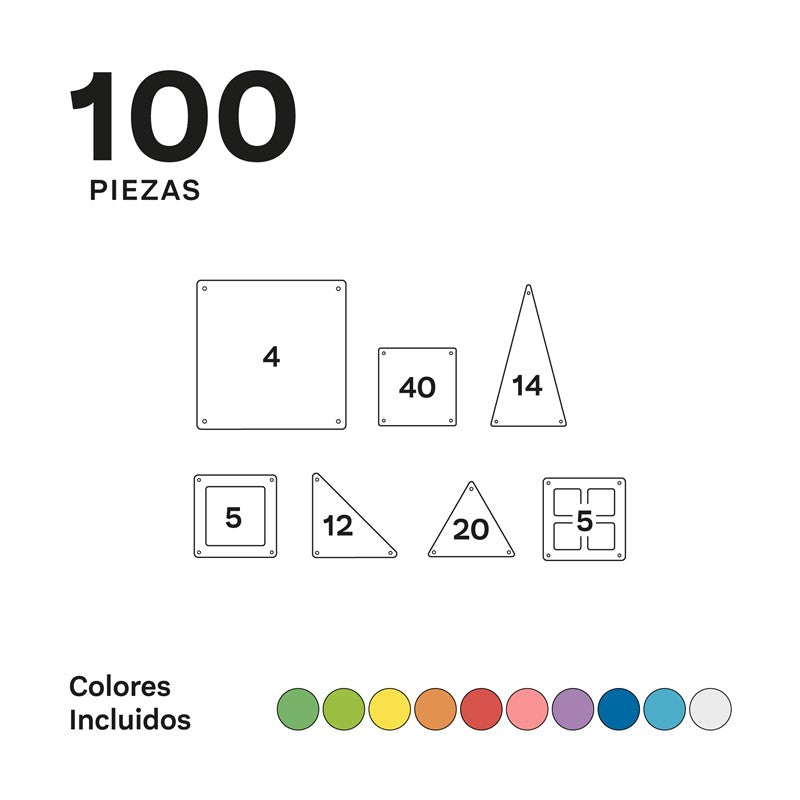 Imanix Classic – Juego de construcción magnético (100 piezas)