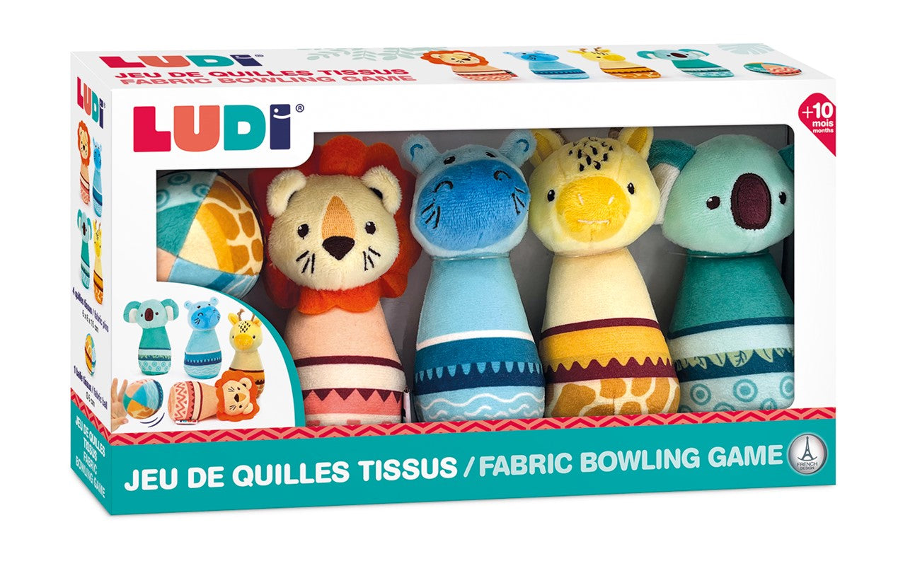 Juego de bolos animales Ludi – Peluches suaves para bebés