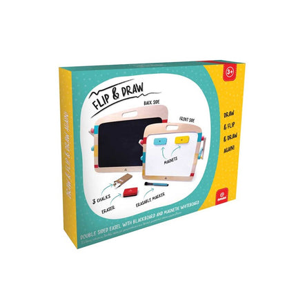 Pizarra con caballete de doble cara Flip & Draw – Caballete infantil de madera – Kulturdenda