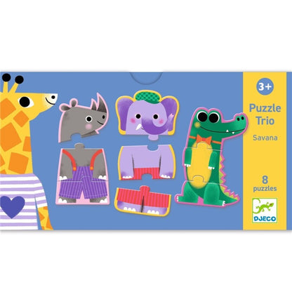 Puzzle Trio Savana – Puzzle educativo infantil – Kulturdenda