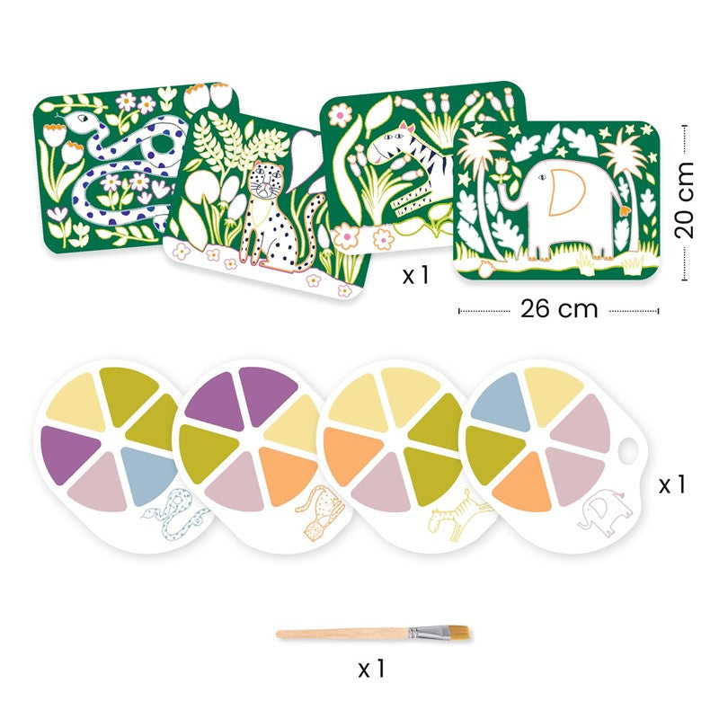 Pintura con paleta Los animales salvajes – Kit de pintura infantil – Kulturdenda