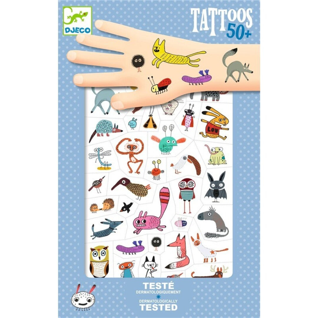 Tatuajes infantiles Pequeñas criaturas – Pegatinas temporales divertidas