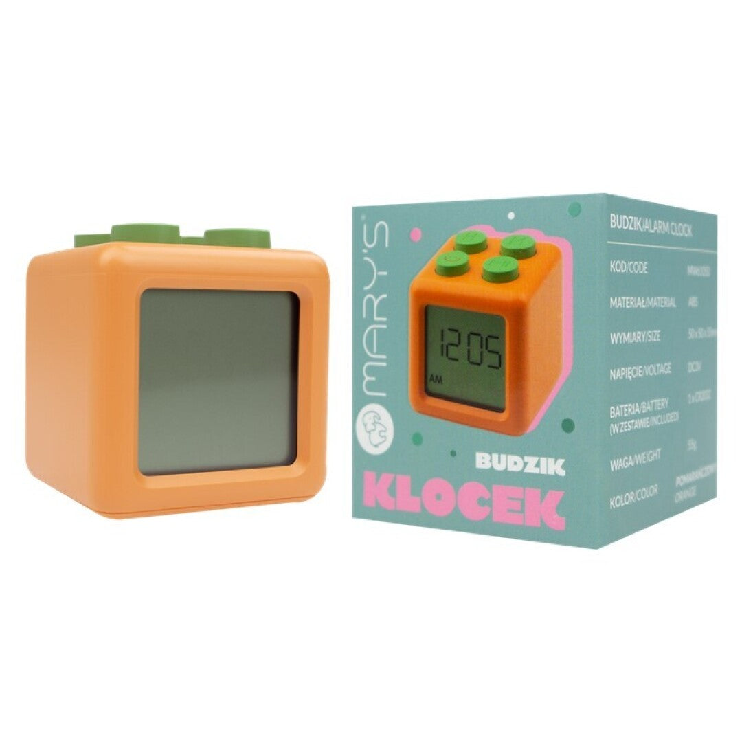 Despertador Infantil Bloque Naranja – Reloj Digital Creativo