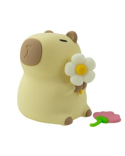 Lámpara de Noche Infantil Capibara con Flor LED RGB