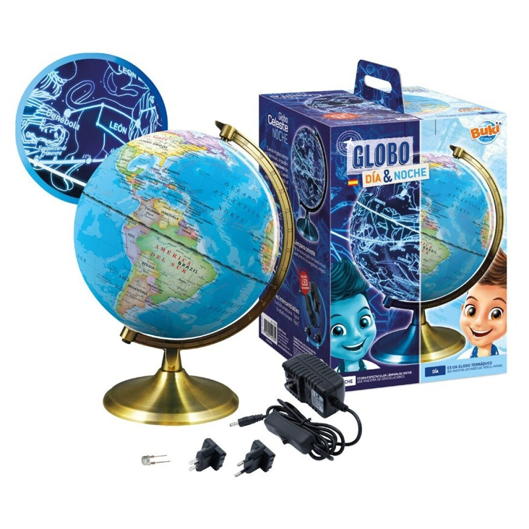 Buki Globo terráqueo día y noche – Globo educativo en español – Kulturdenda