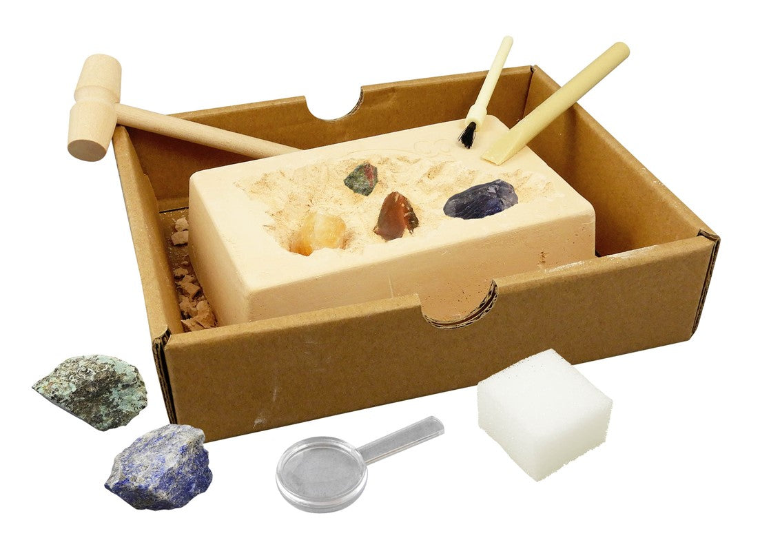 Kit excavación rocas y minerales Buki juego científico