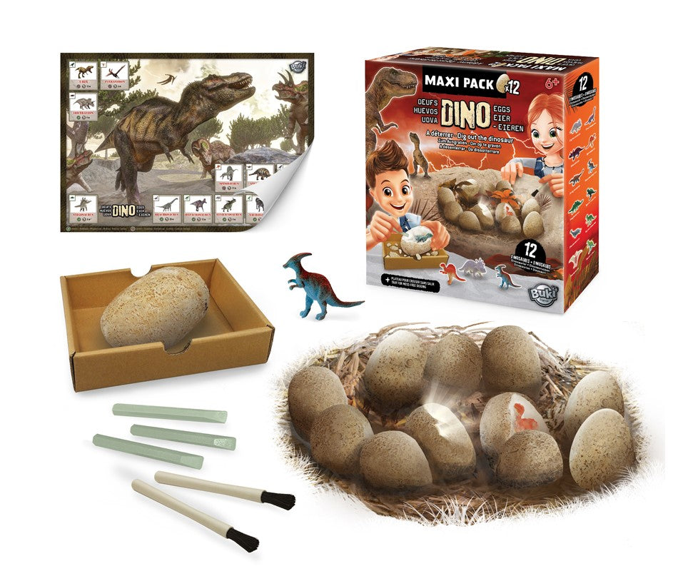 Buki Dino Mega Egg Maxi Pack – Huevos de dinosaurio sorpresa – Kulturdenda