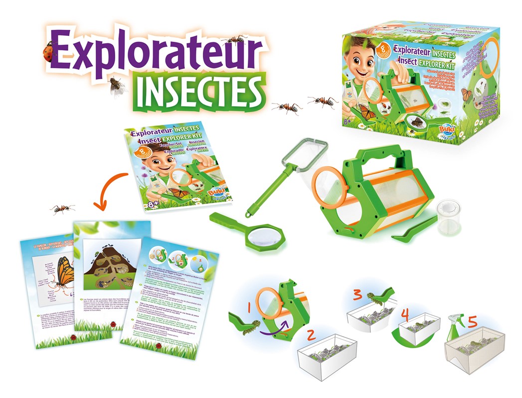 Kit explorador de insectos Buki lupa y observación