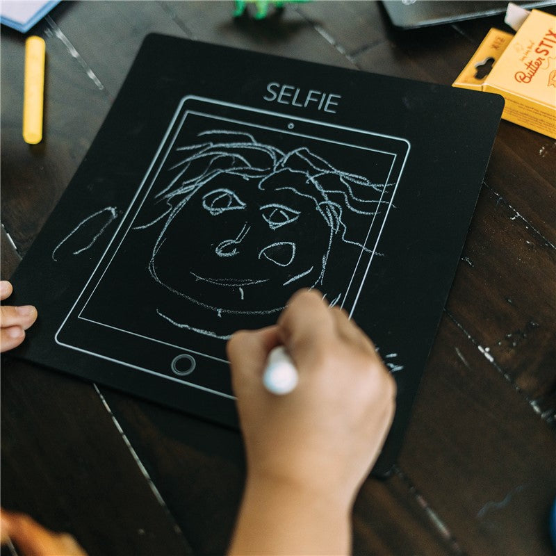 Set de pizarra Selfie con estuche – Pizarra de tiza infantil – Kulturdenda