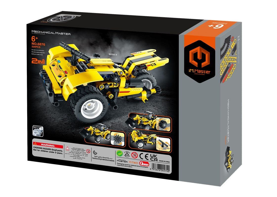 IM Master Excavadora y Moto de Tres Ruedas – 319 piezas (2 en 1, construcción)