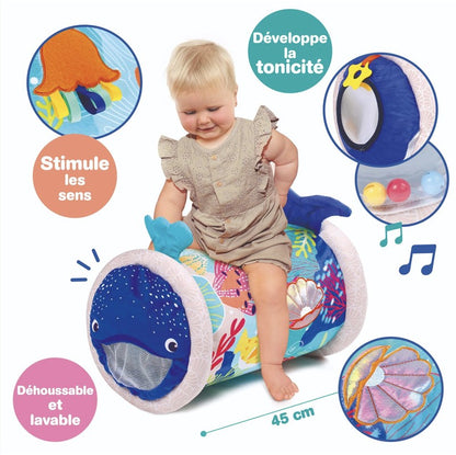 Rodillo de actividades bebé Ludi ballena – Estimulación y movimiento