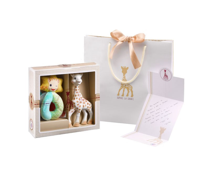 Mi primer set Sophie la girafe + sonajero Sense & Soft – Set regalo para bebé – Kulturdenda