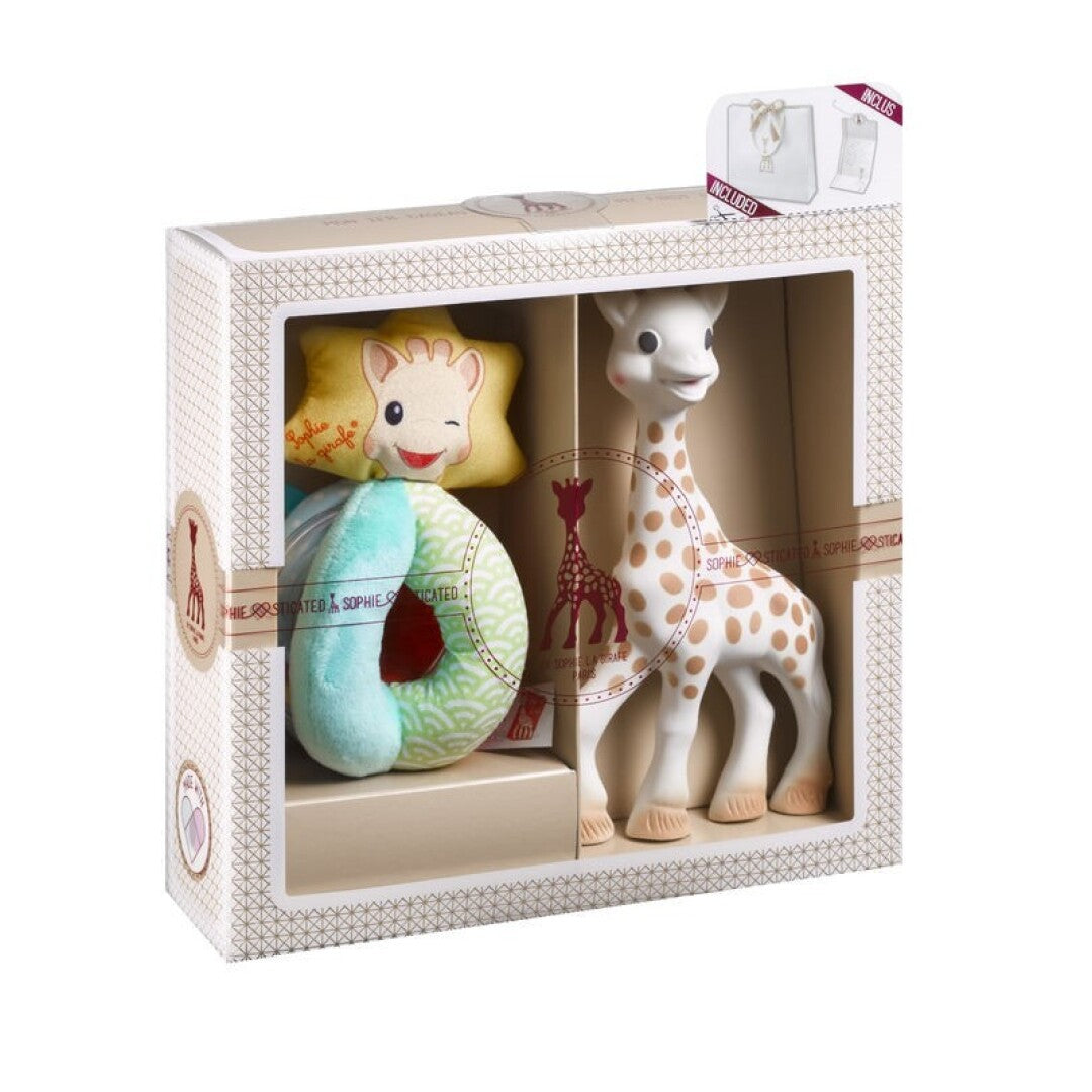 Mi primer set Sophie la girafe + sonajero Sense & Soft – Set regalo para bebé – Kulturdenda