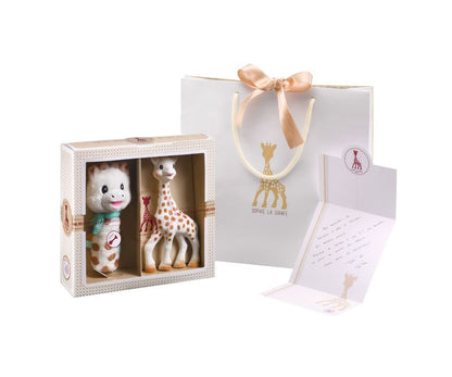 Mi primer set Sophie la girafe + sonajero de peluche – Set regalo para bebé – Kulturdenda