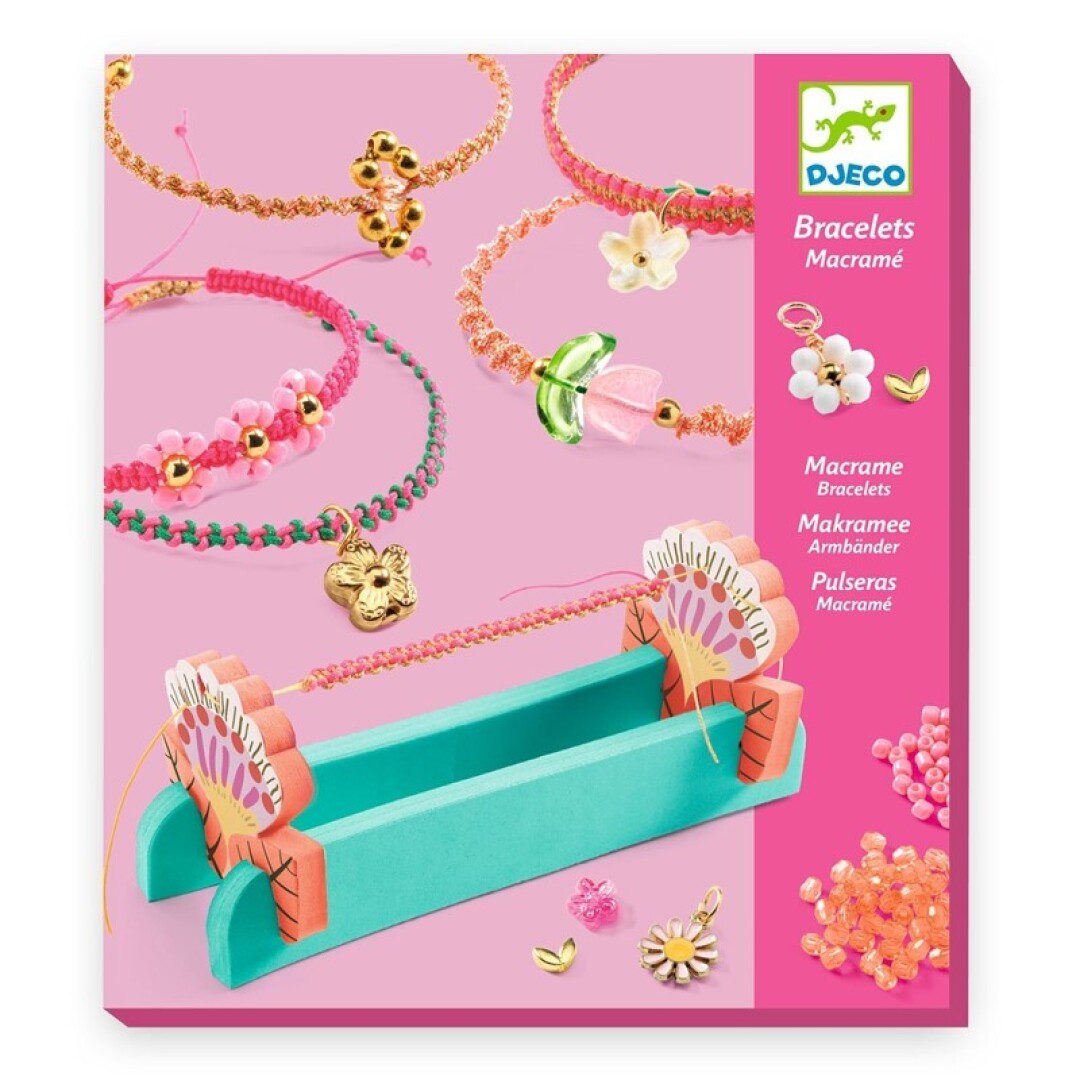 Pulseras de macramé rosas – Kit de manualidades infantil – Kulturdenda