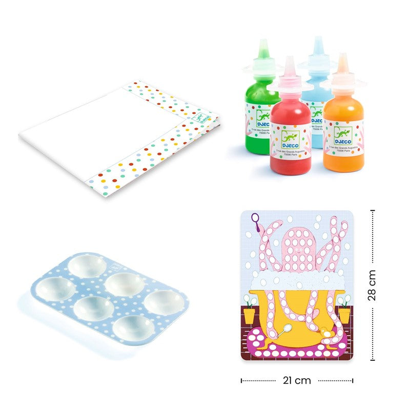 Pintura de dedos Puntos y peces – Kit de pintura infantil – Kulturdenda