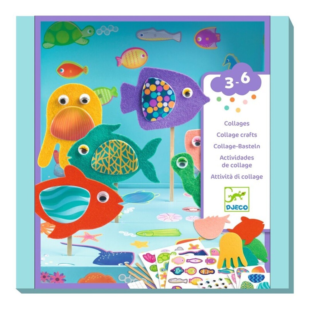 Collage Acuario feliz – Kit de collage infantil – Kulturdenda