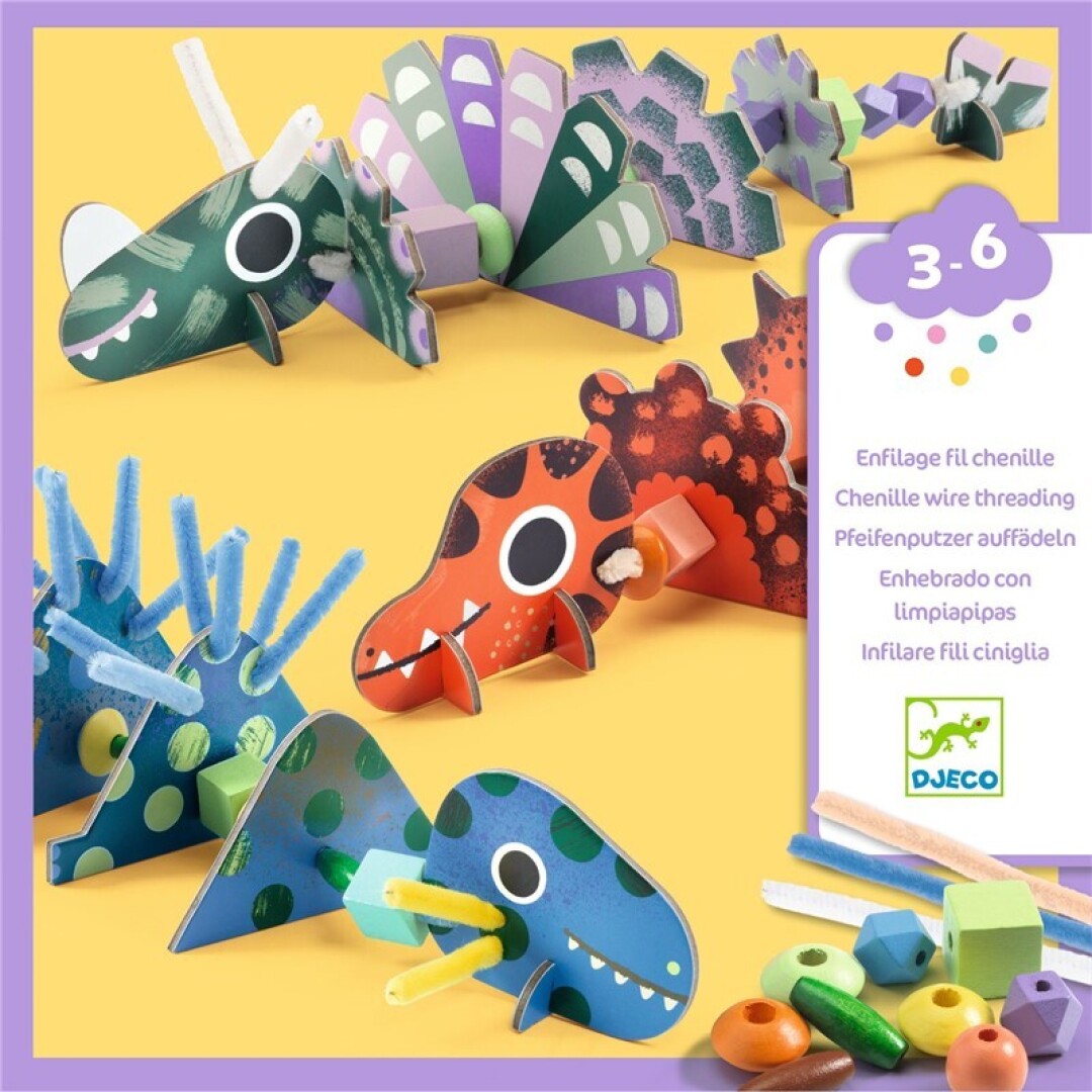 Ensartes Dinosaurios terribles – Kit de ensartar infantil – Kulturdenda