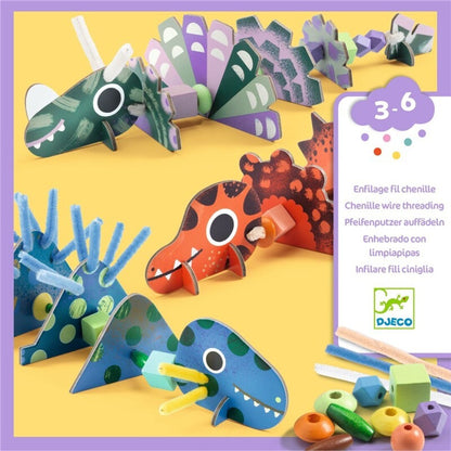 Ensartes Dinosaurios terribles – Kit de ensartar infantil – Kulturdenda