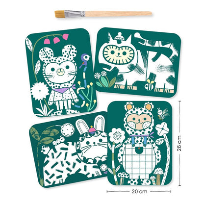 Pintura mágica para revelar Animales disfrazados – Actividad creativa infantil – Kulturdenda