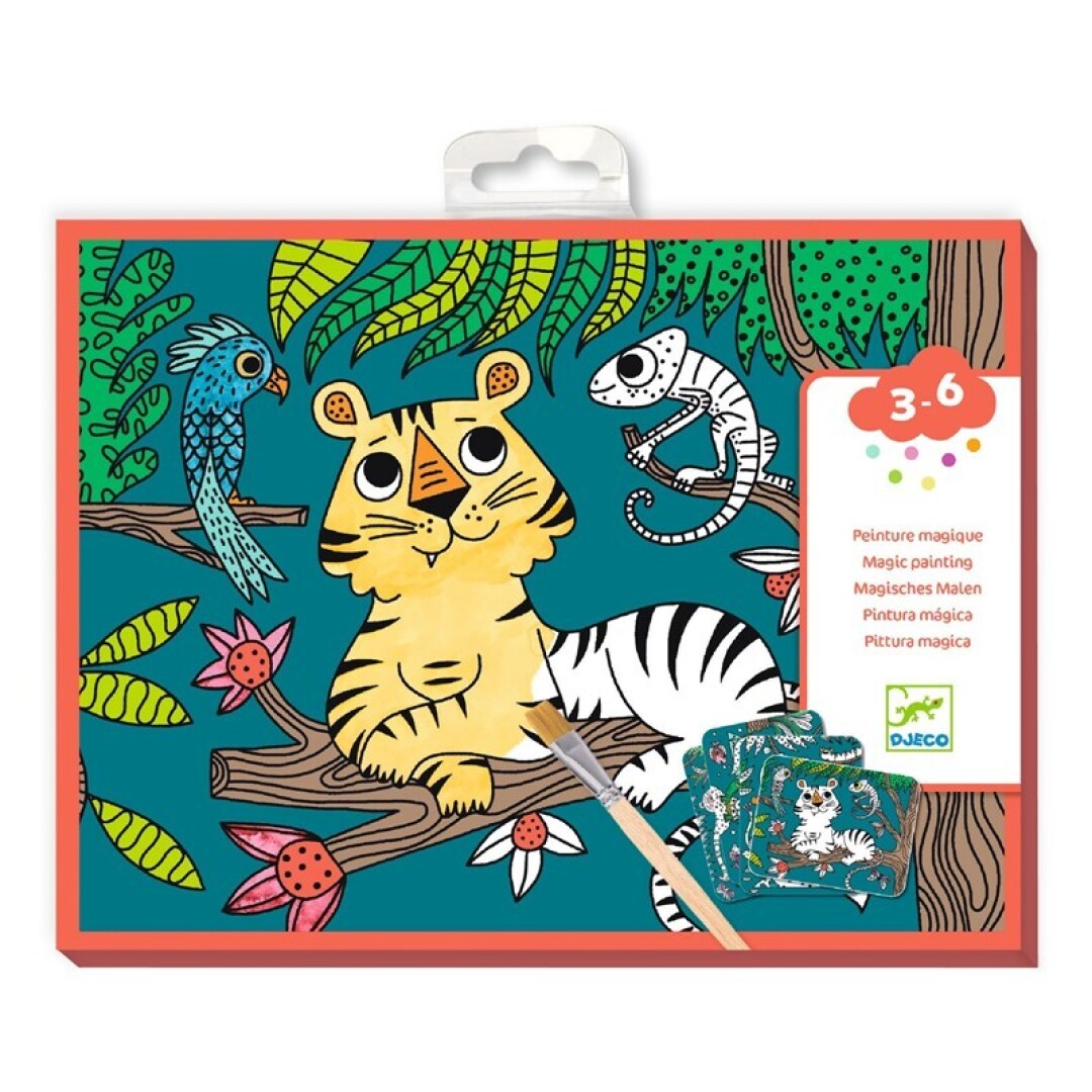 Pintura mágica para revelar En la jungla – Actividad creativa infantil – Kulturdenda