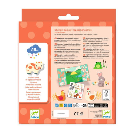 Pegatinas Reposicionables Animales de la Granja – Juego Creativo Reutilizable