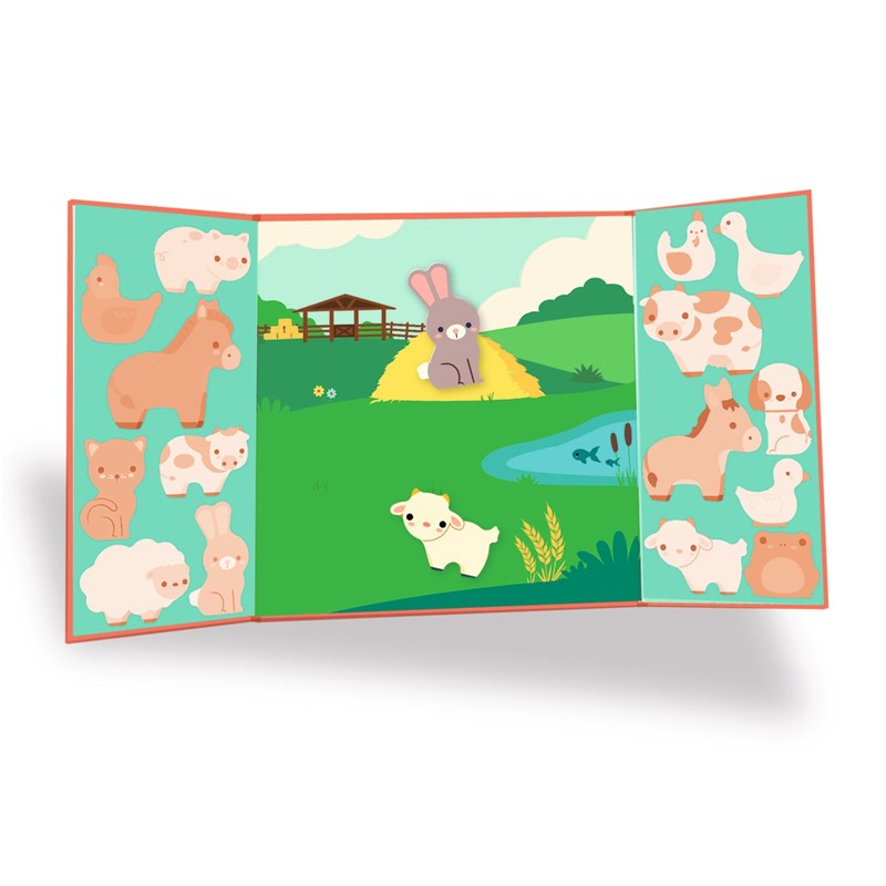 Pegatinas Reposicionables Animales de la Granja – Juego Creativo Reutilizable