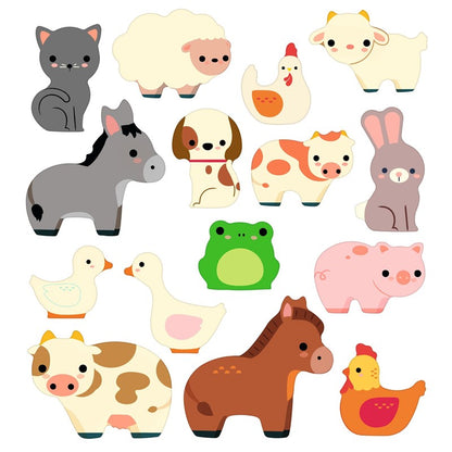 Pegatinas Reposicionables Animales de la Granja – Juego Creativo Reutilizable